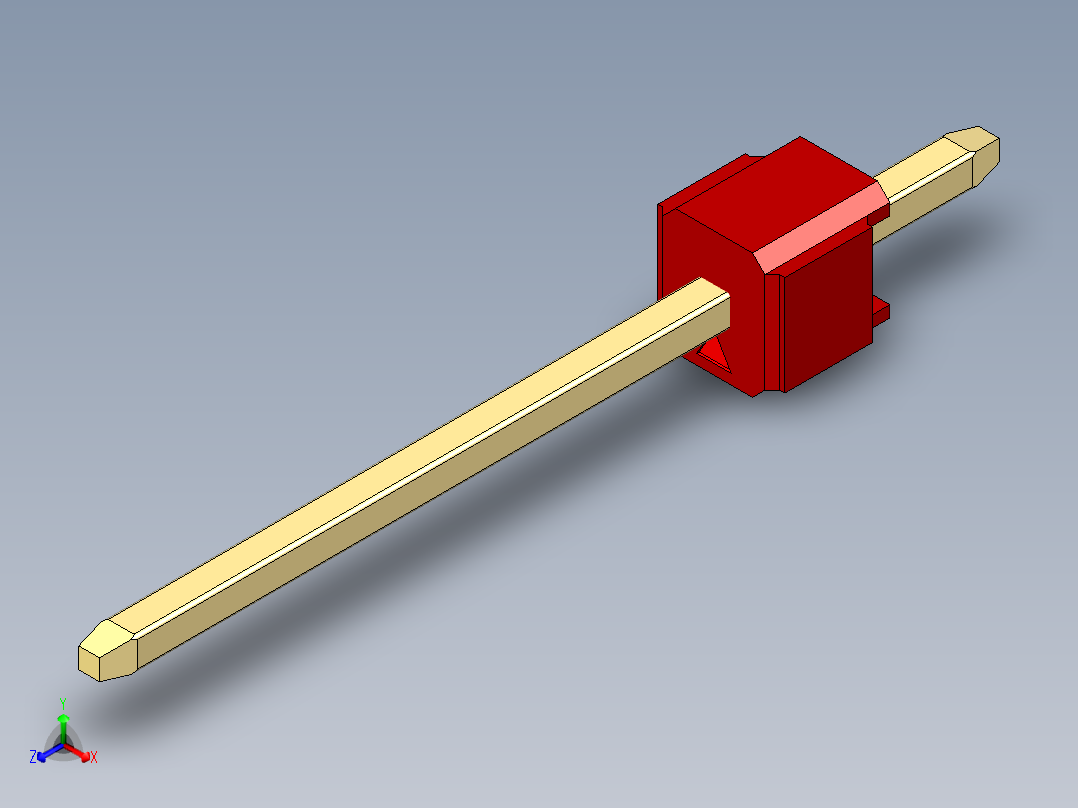 彩色公头100mil（2.54mm）系列-DS1021_red_1x01p_100mil_Type5_rev1.0正等轴测图