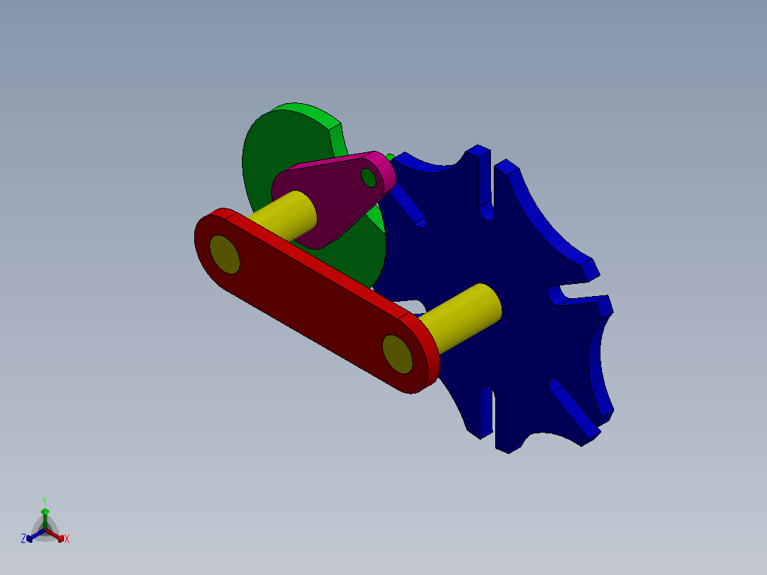 日内瓦驱动机构（间歇运动机构）正等轴测图