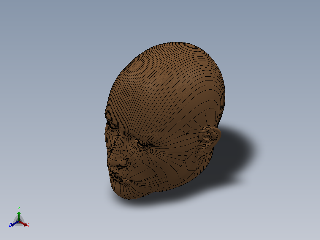 人头模型SW正等轴测图