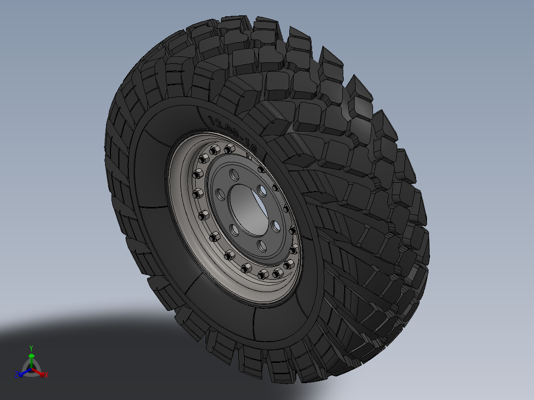 ZIL-157轮毂轮胎模型<span style='color: red'>3D</span>图纸 Solidworks设计