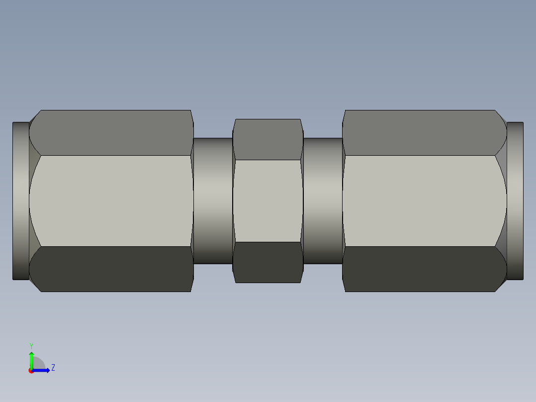 卡套式工业通用硬管接头5_hbu-s左视图
