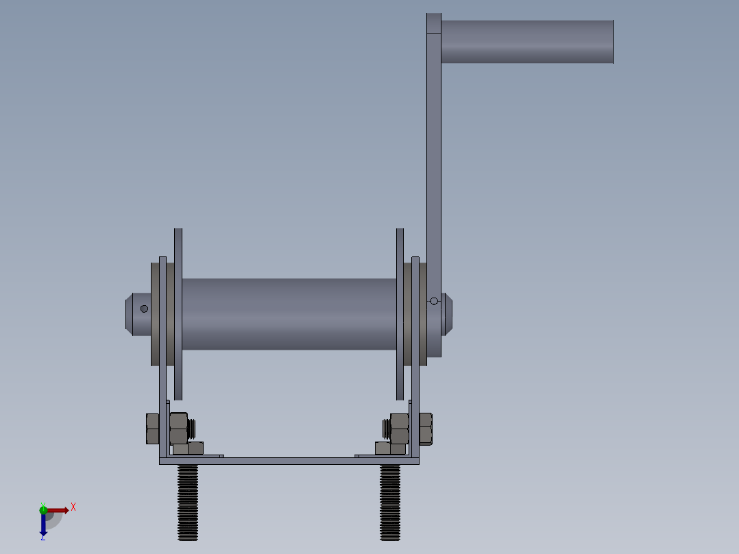 绞车 卷扬机 (1)俯视图