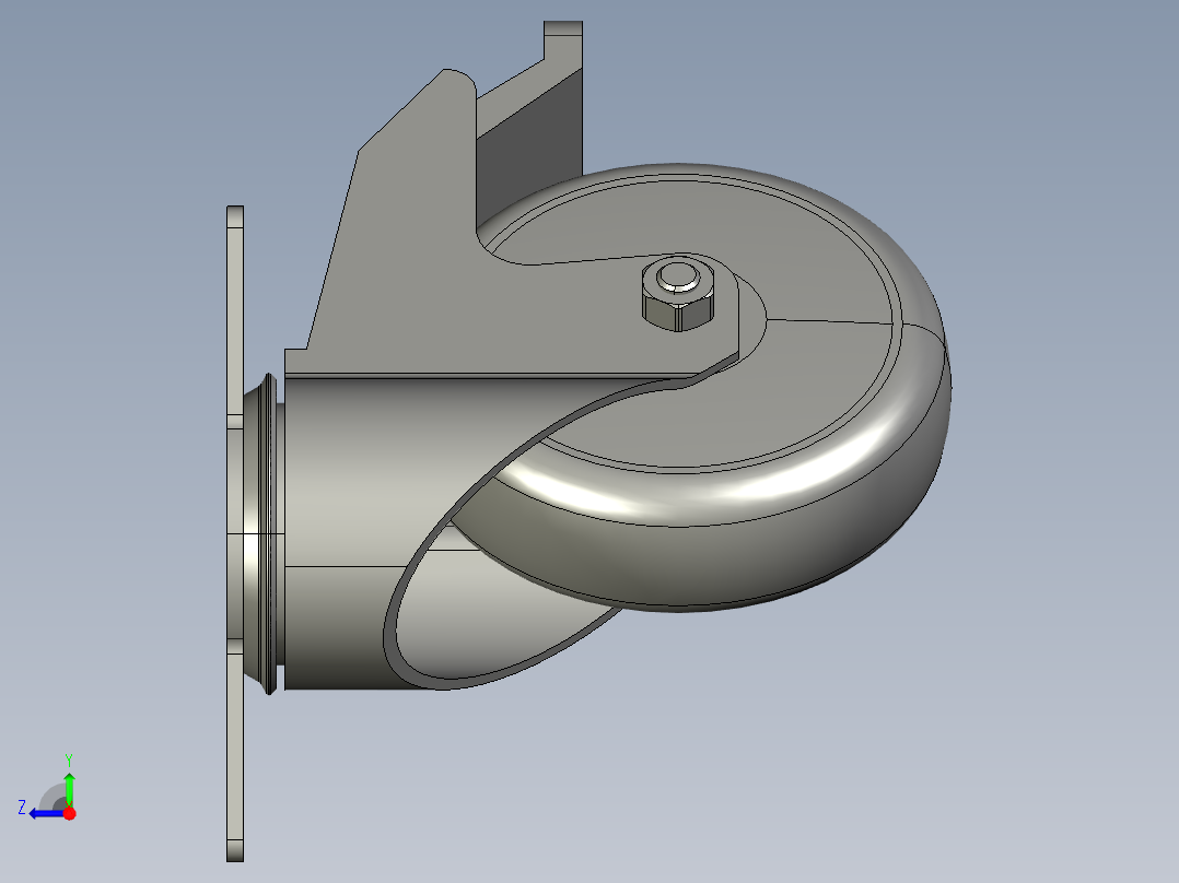 防静电转向脚轮右视图