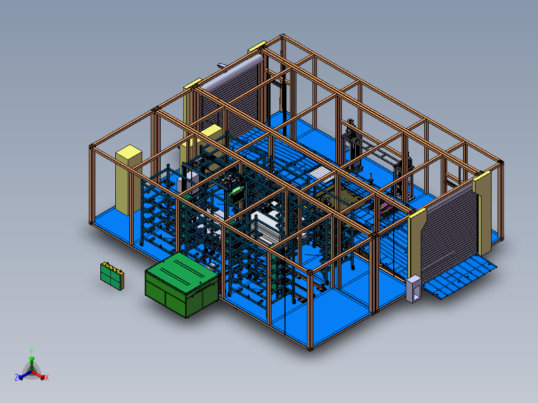 新能源汽车换电站总装正等轴测图