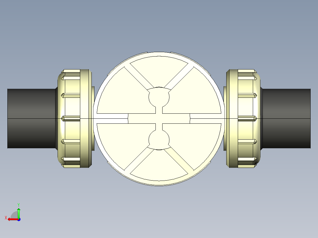 +GF+PE-阀门ecoFIT-聚乙烯工业-公制3D模型STP格式后视图