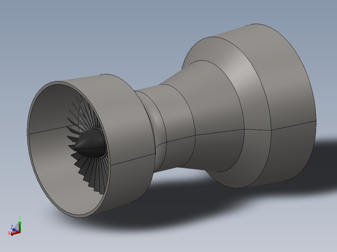 喷气涡轮叶片及外壳---模型格式为 stp
