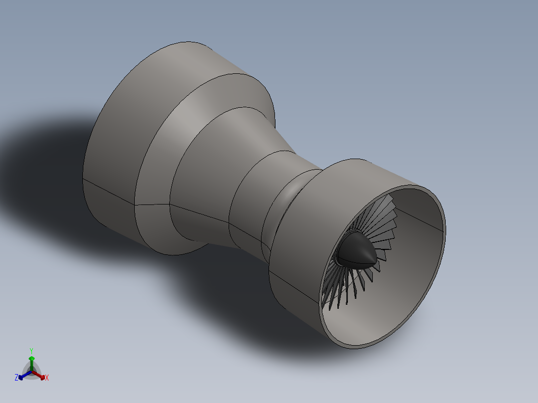 喷气涡轮叶片及外壳---模型格式为 stp正等轴测图