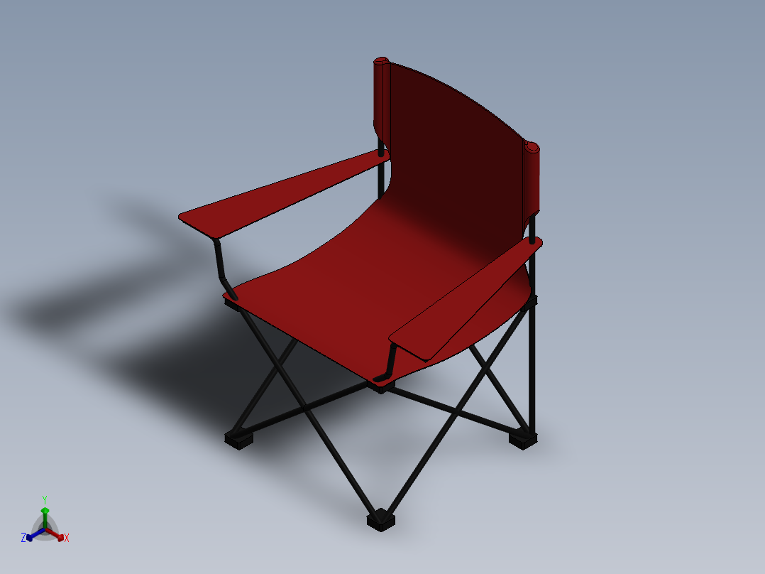 可折叠的椅子2正等轴测图