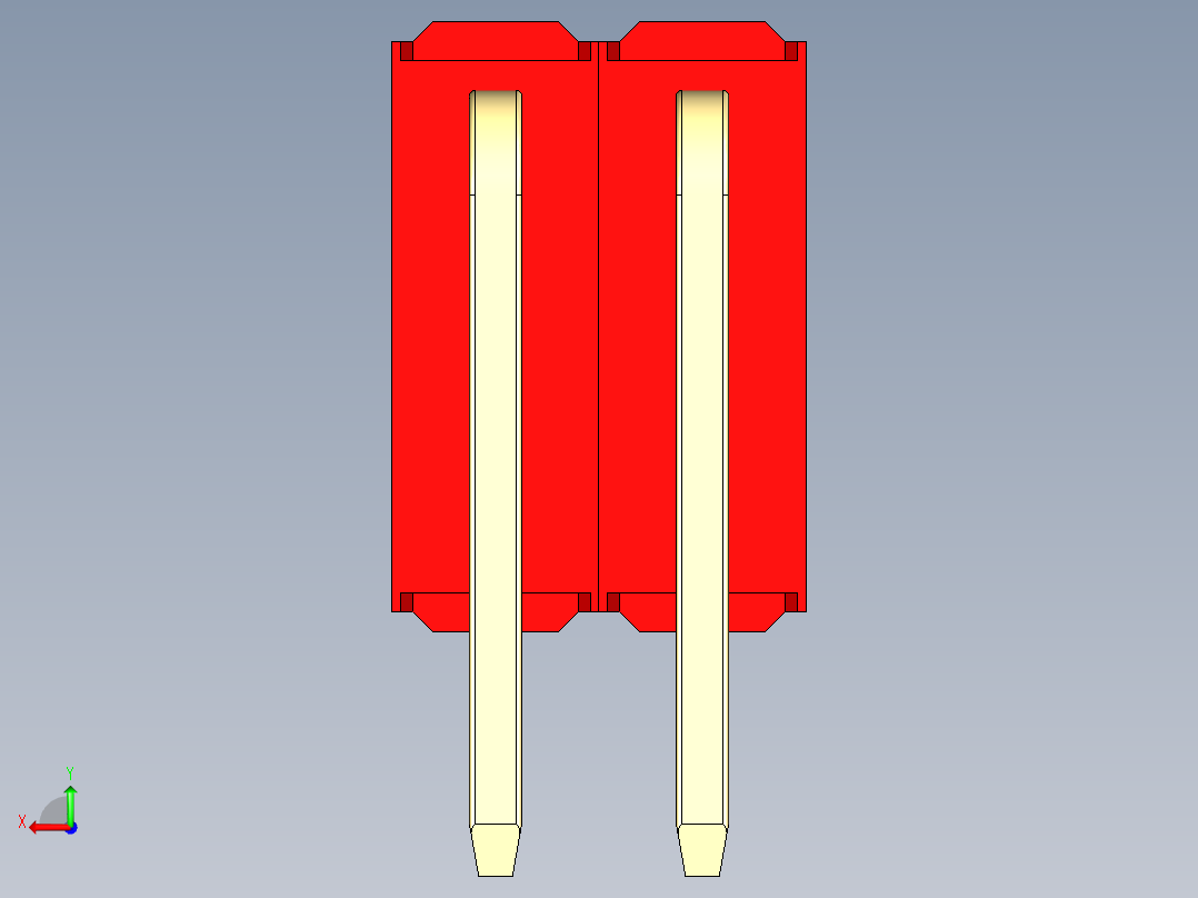 彩色公排针 100mil 2.54mm 系列-DS1022_red_3x02p_100mil_TypeD_rev1.0后视图