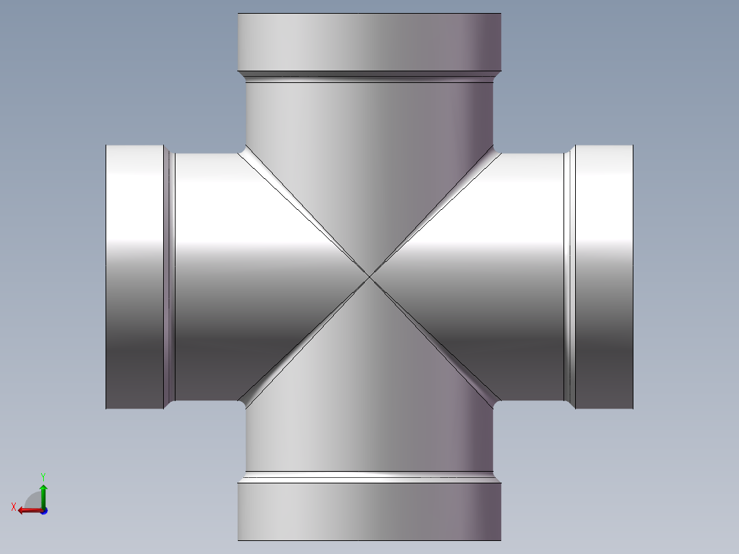 四通-等径内丝 DN20后视图