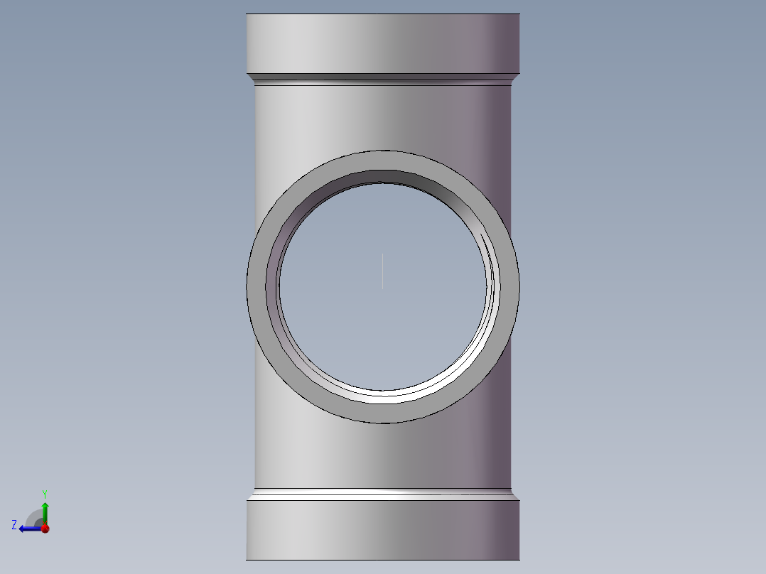 四通-等径内丝 DN20右视图