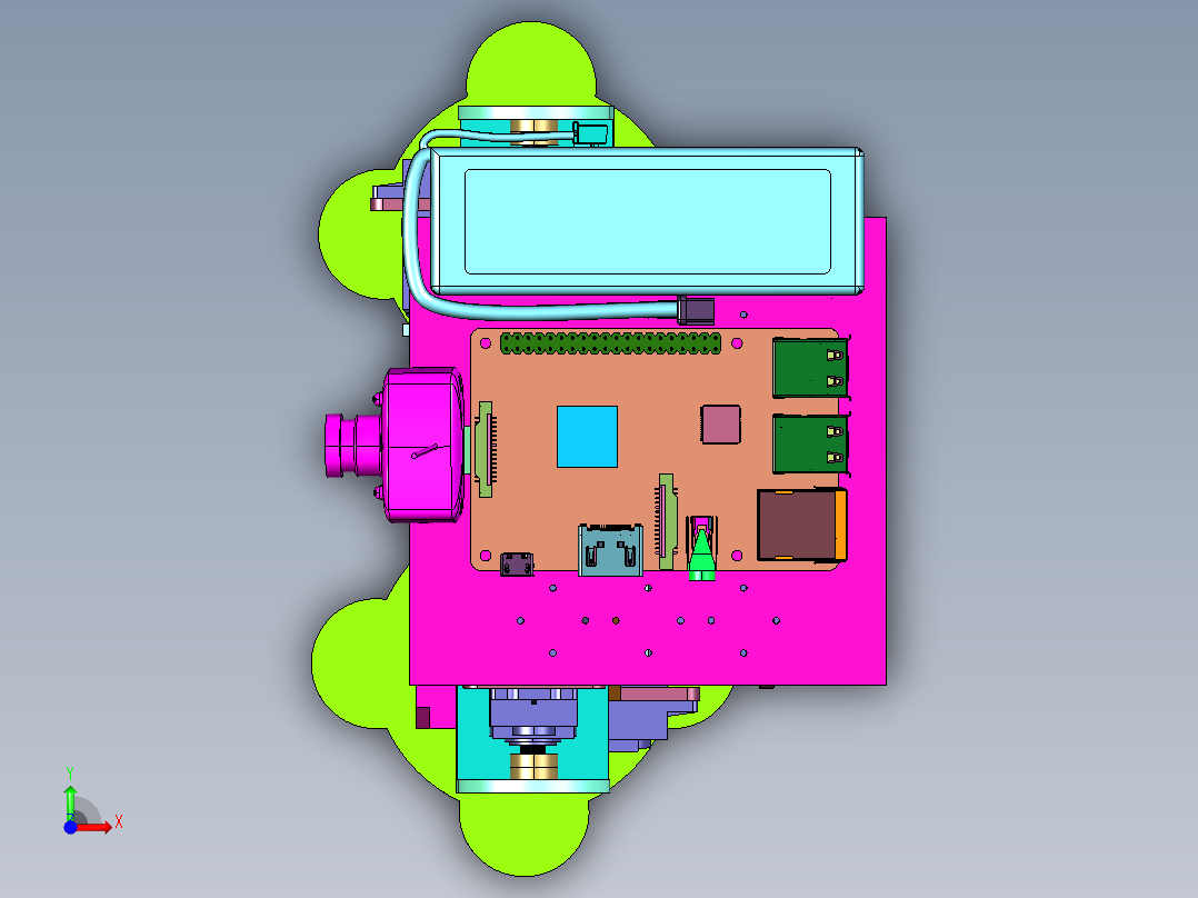 人型双足六自由度舵机机器人前视图