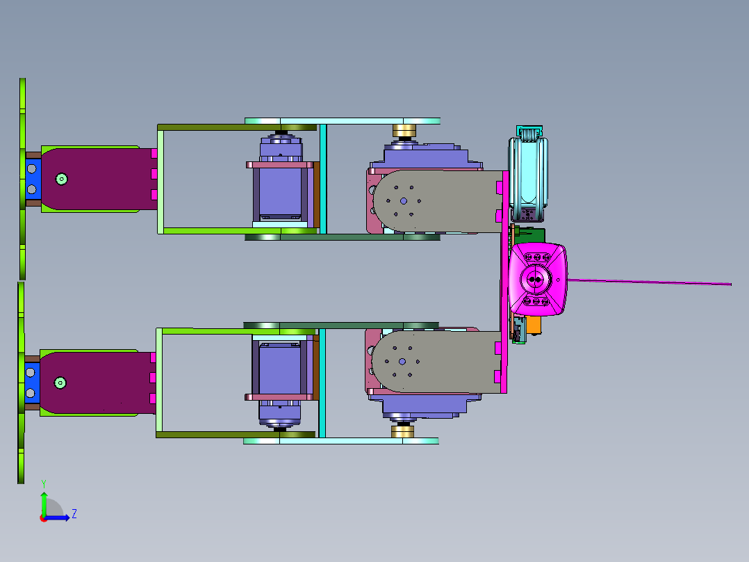 人型双足六自由度舵机机器人左视图