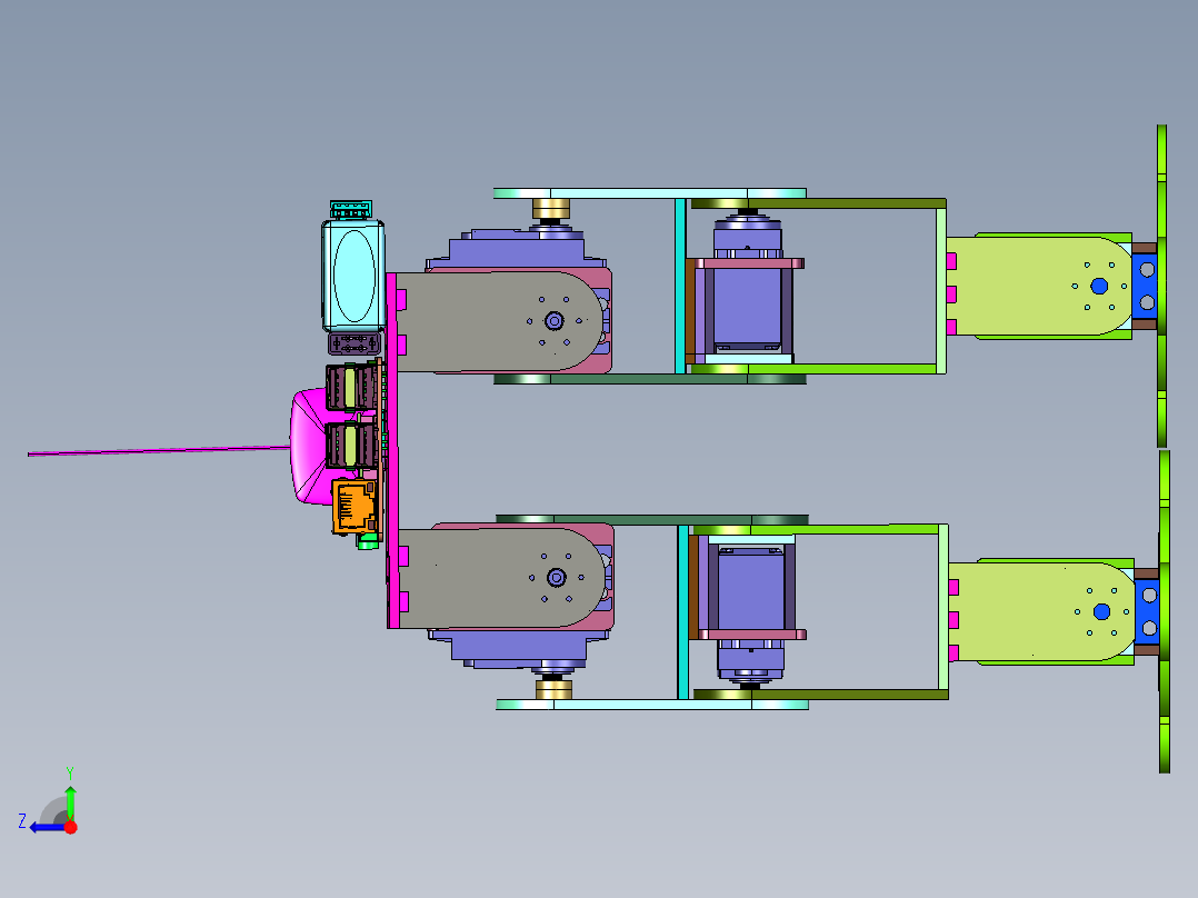 人型双足六自由度舵机机器人右视图