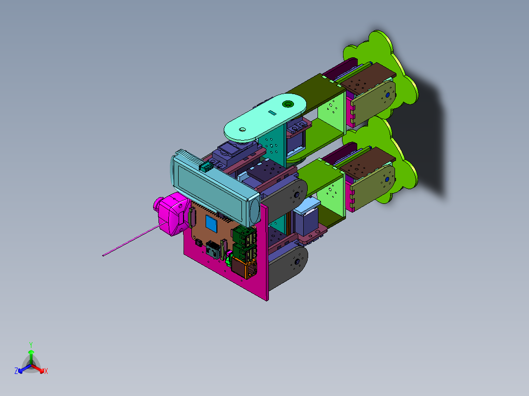 人型双足六自由度舵机机器人正等轴测图