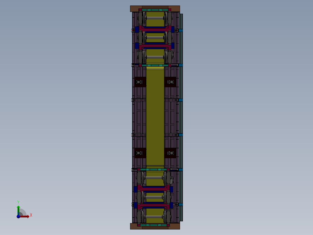 铁路散货卸载侧翻车设计含三维图二维图及说明书等资料前视图