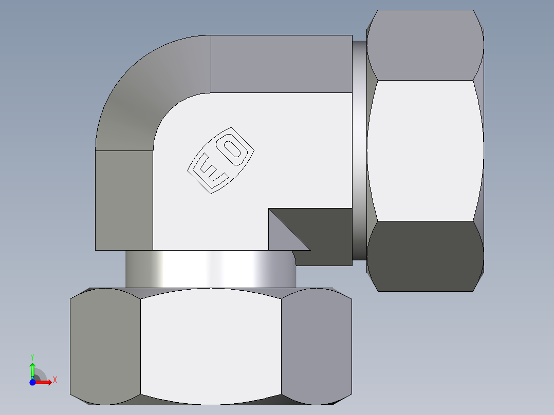 卡套式工业通用硬管接头EO_Standpipe_elbow_EVW35LCF前视图