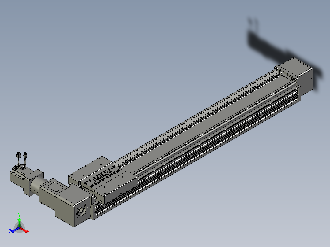 威洛博直线电机模组EB16-L208-S1000-R-ZP75-MS3-5K正等轴测图
