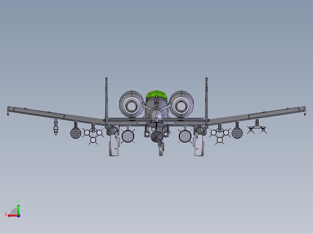 A10攻击机后视图