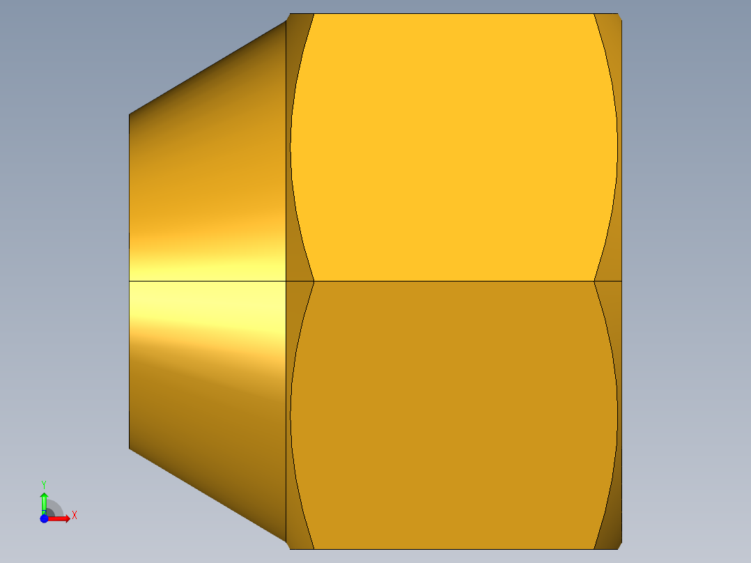 扩口式工业通用硬管接头Cap Nut 640F-6前视图