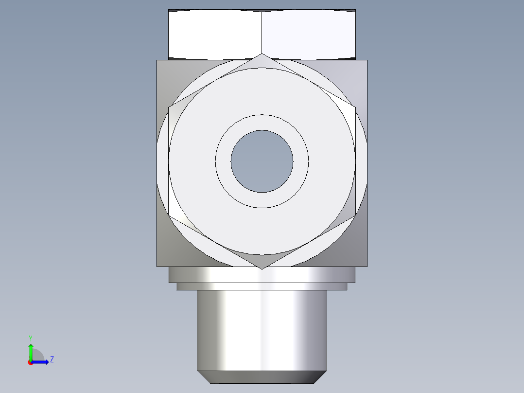 卡套式工业通用硬管接头EO_High_pressure_banjo_tee_TH12ZSRKDSCF左视图