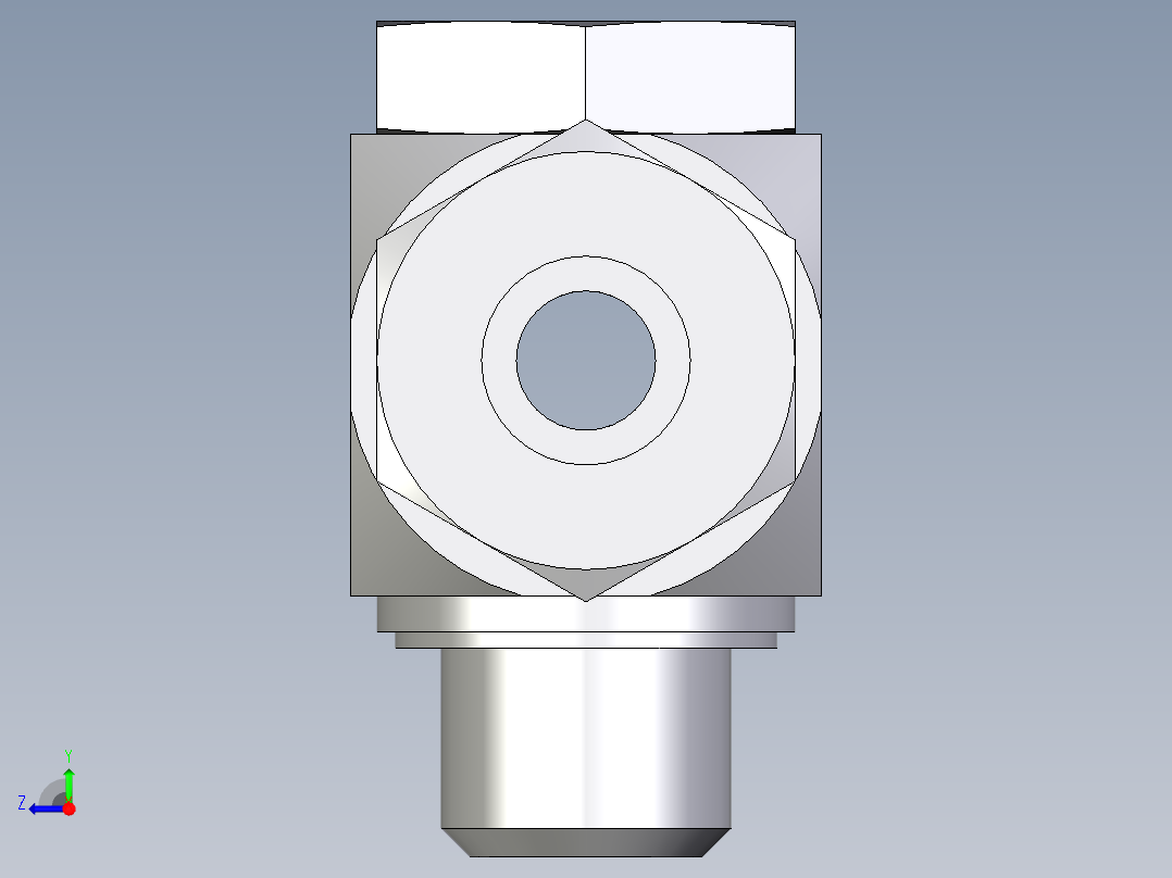 卡套式工业通用硬管接头EO_High_pressure_banjo_tee_TH12ZSRKDSCF右视图