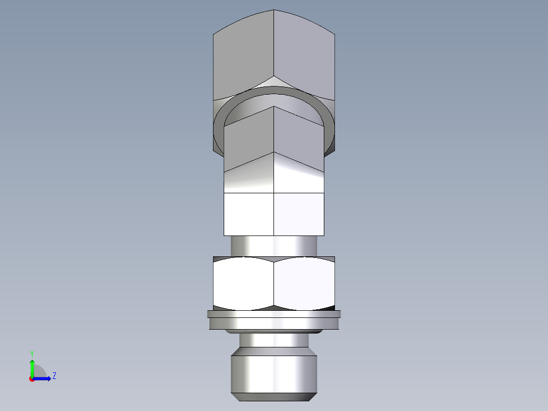 卡套式工业通用硬管接头EO_Adjustable_locknut_45_deg_elbow_VEE08LMCF左视图