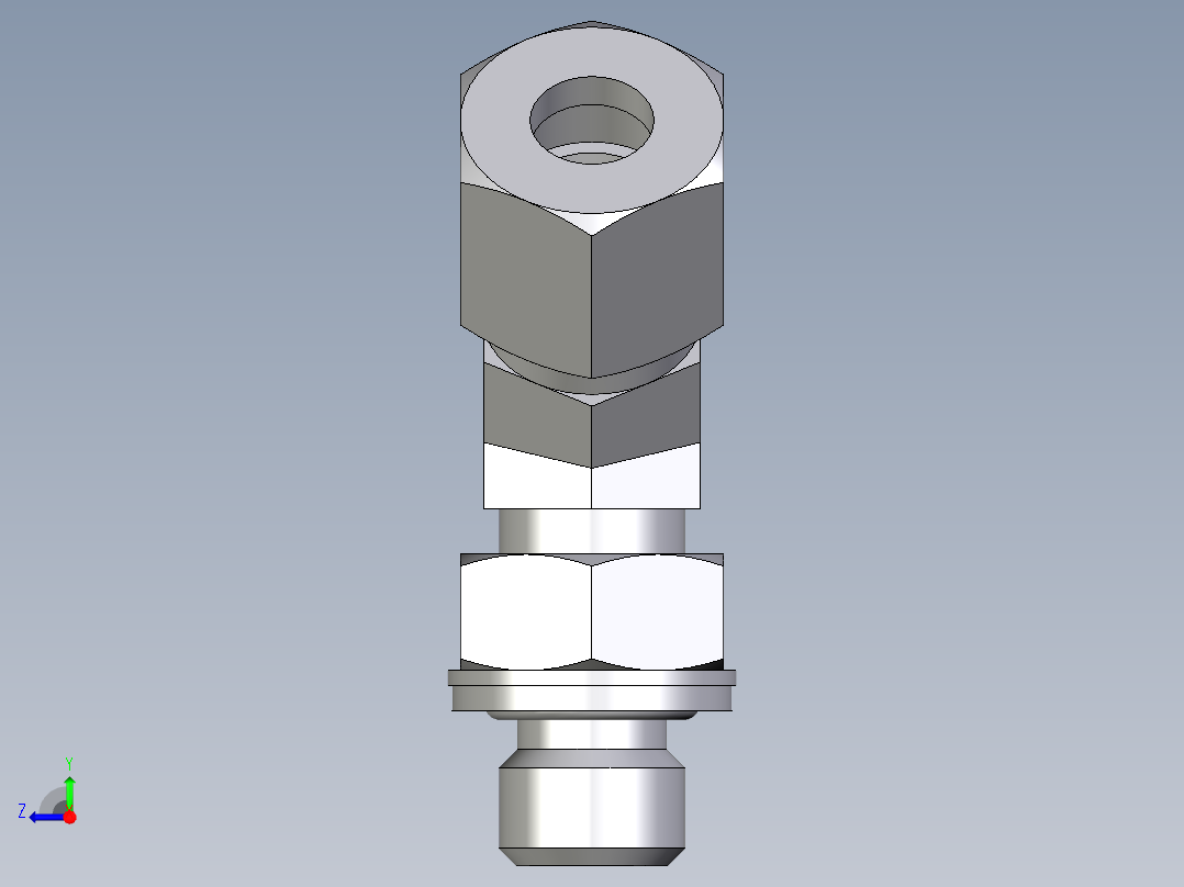 卡套式工业通用硬管接头EO_Adjustable_locknut_45_deg_elbow_VEE08LMCF右视图