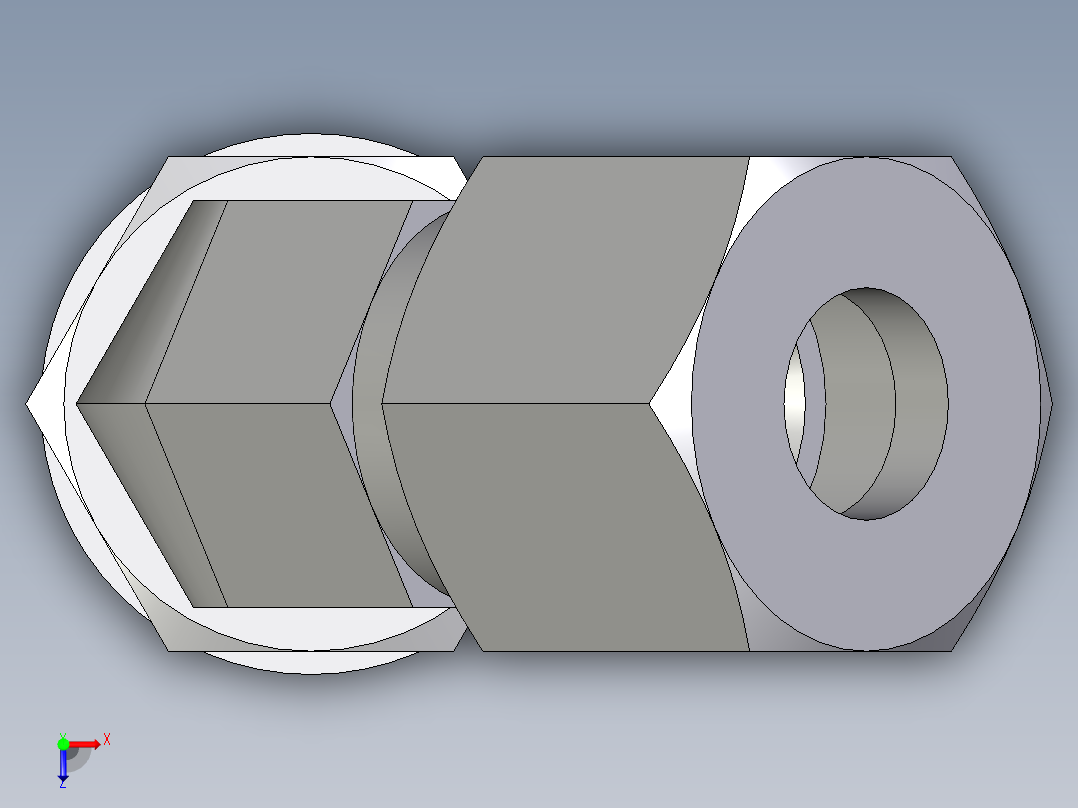 卡套式工业通用硬管接头EO_Adjustable_locknut_45_deg_elbow_VEE08LMCF俯视图
