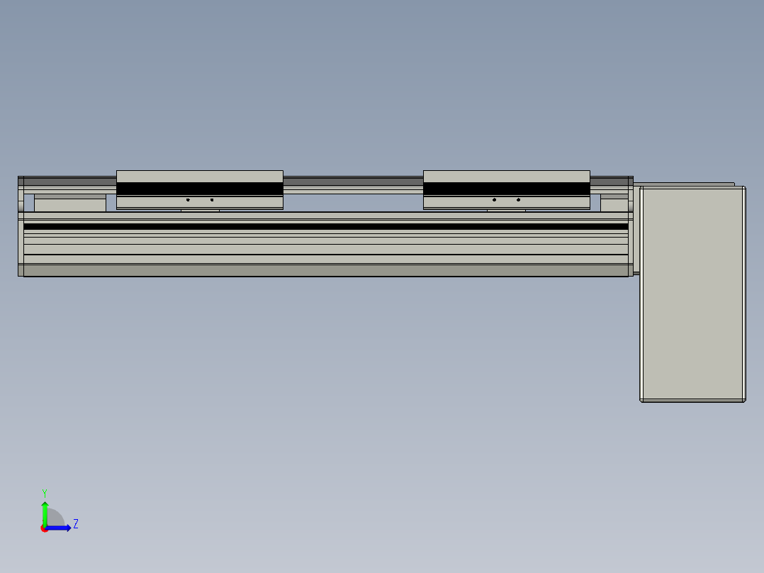 直线模组LHB17-L40-S250-LD设计图纸左视图