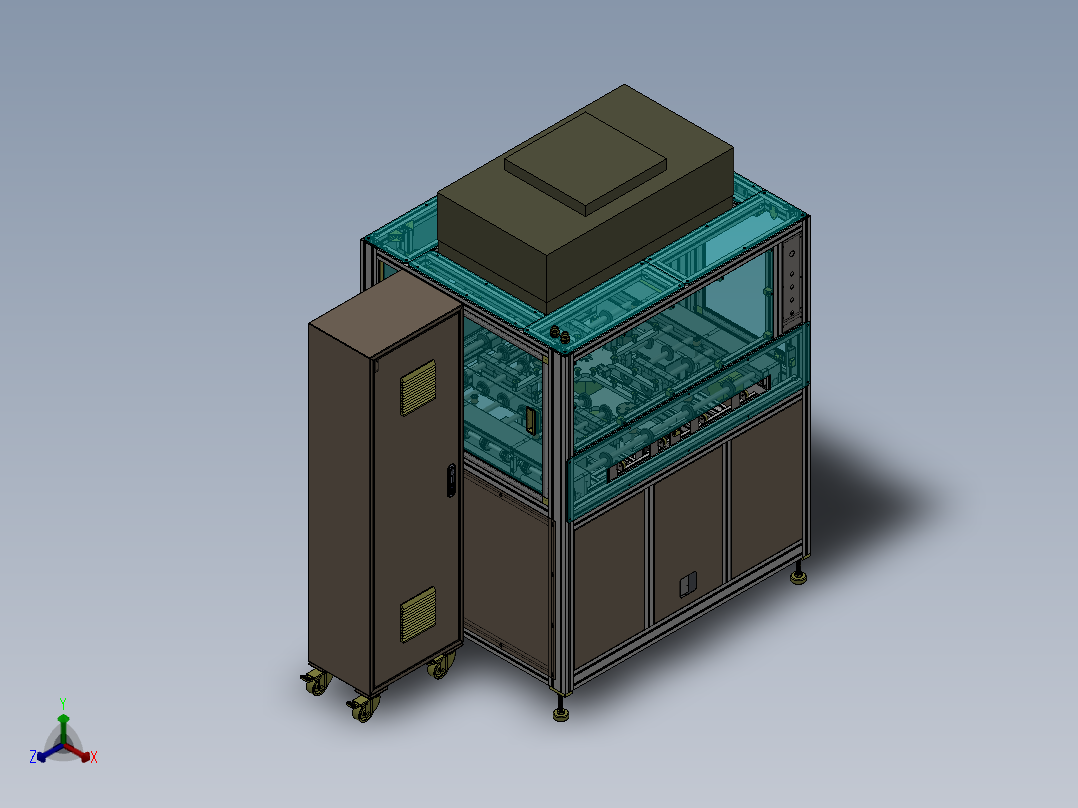 AGV升降转向输送（sw20可编辑+工程图+bom）正等轴测图