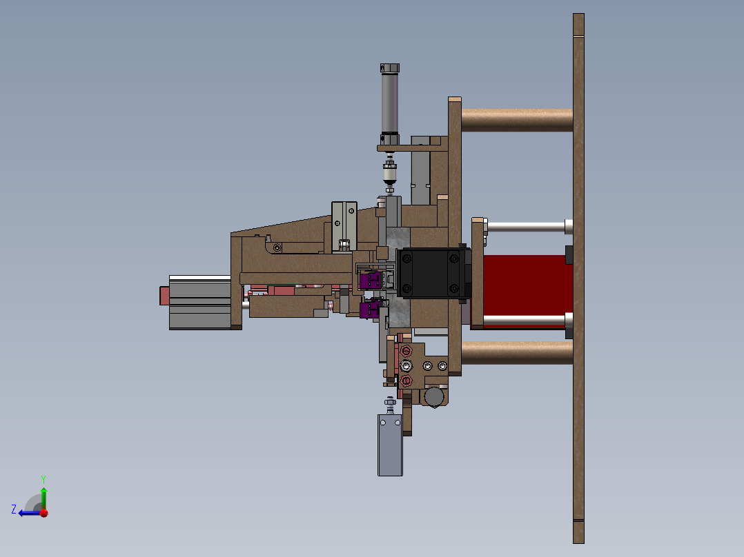 网线接口自动压合设备sw17可编辑右视图