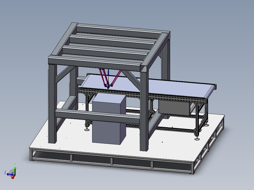 并联机器人分拣工作站<span style='color: red'>3D</span>模型