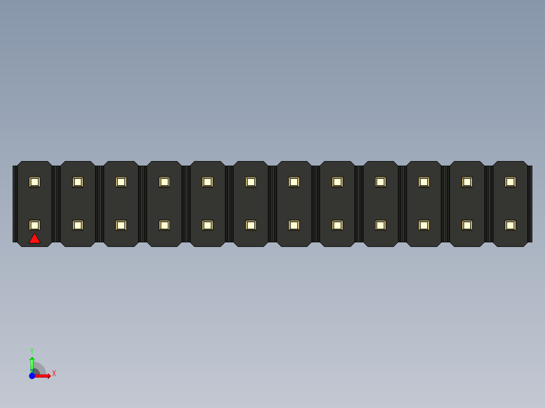 彩色公头100mil（2.54mm）系列-DS1021_black_2x12p_100mil_Type43_rev1.0前视图