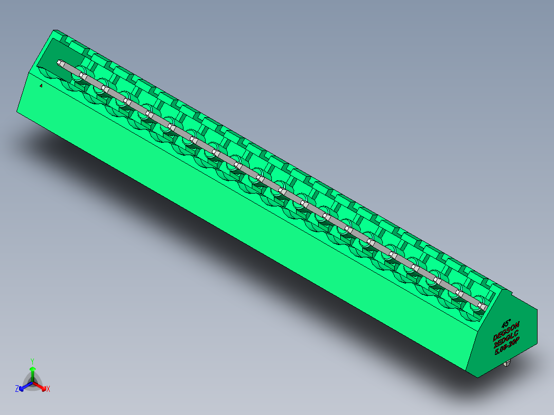 DEGSON 2EDG 系列 5.08mm 可插拔接线端子组-2EDGLC-5.08-20P-14-00AH正等轴测图