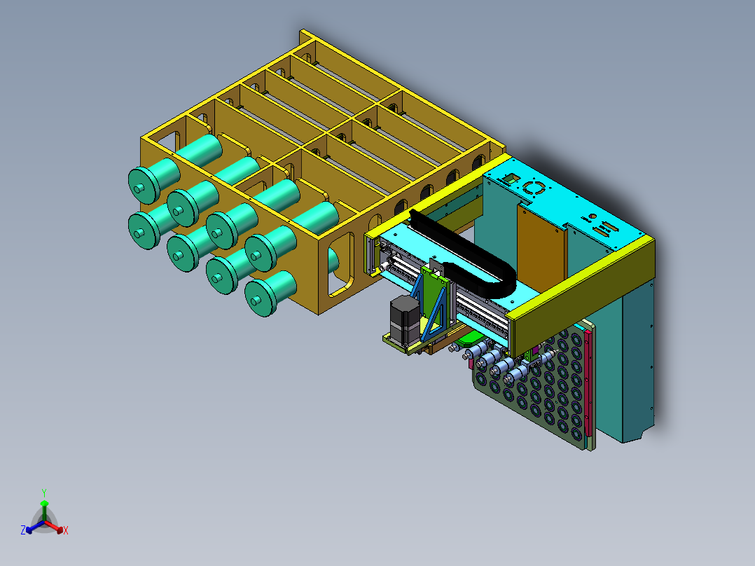 8头三轴点胶机正等轴测图