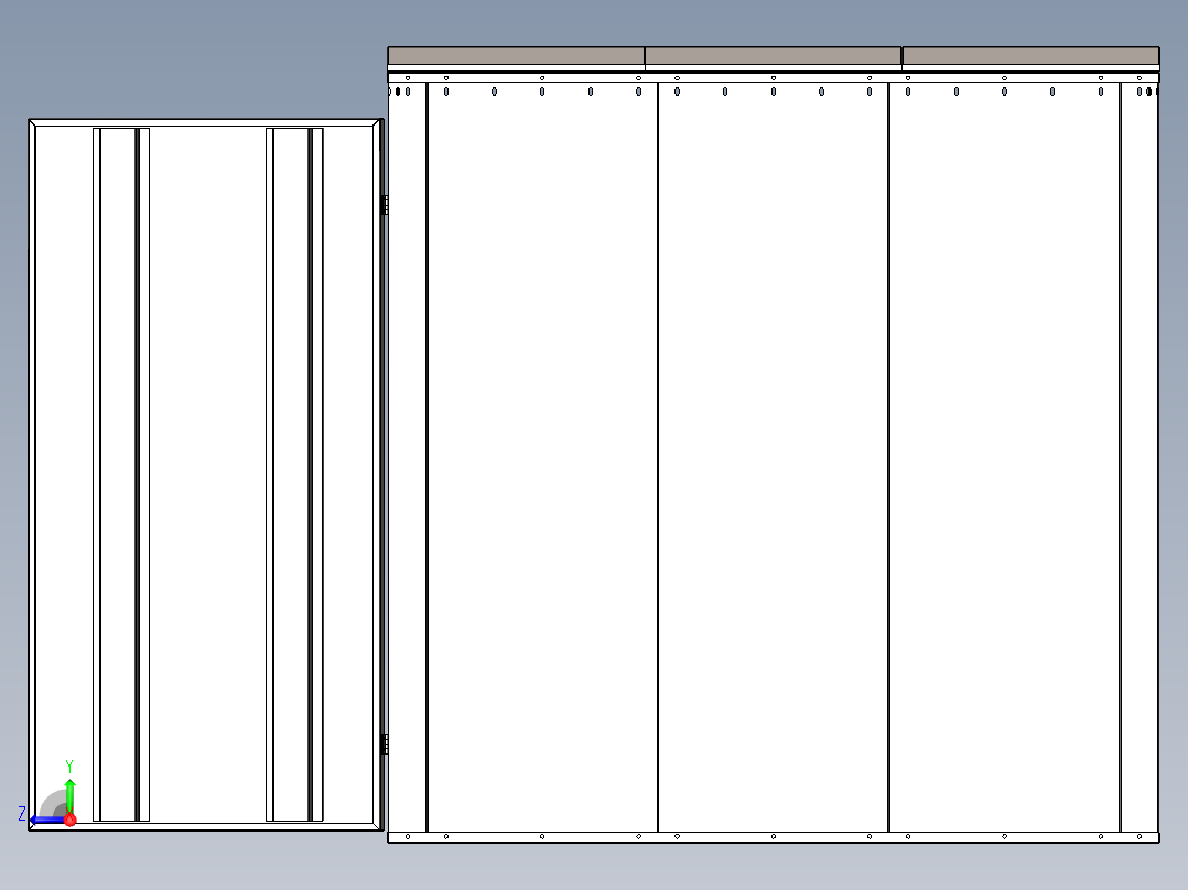 金属棚、金属房右视图