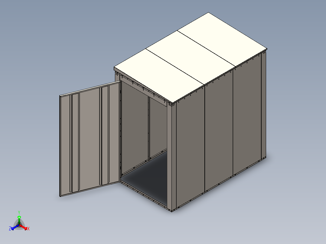 金属棚、金属房正等轴测图