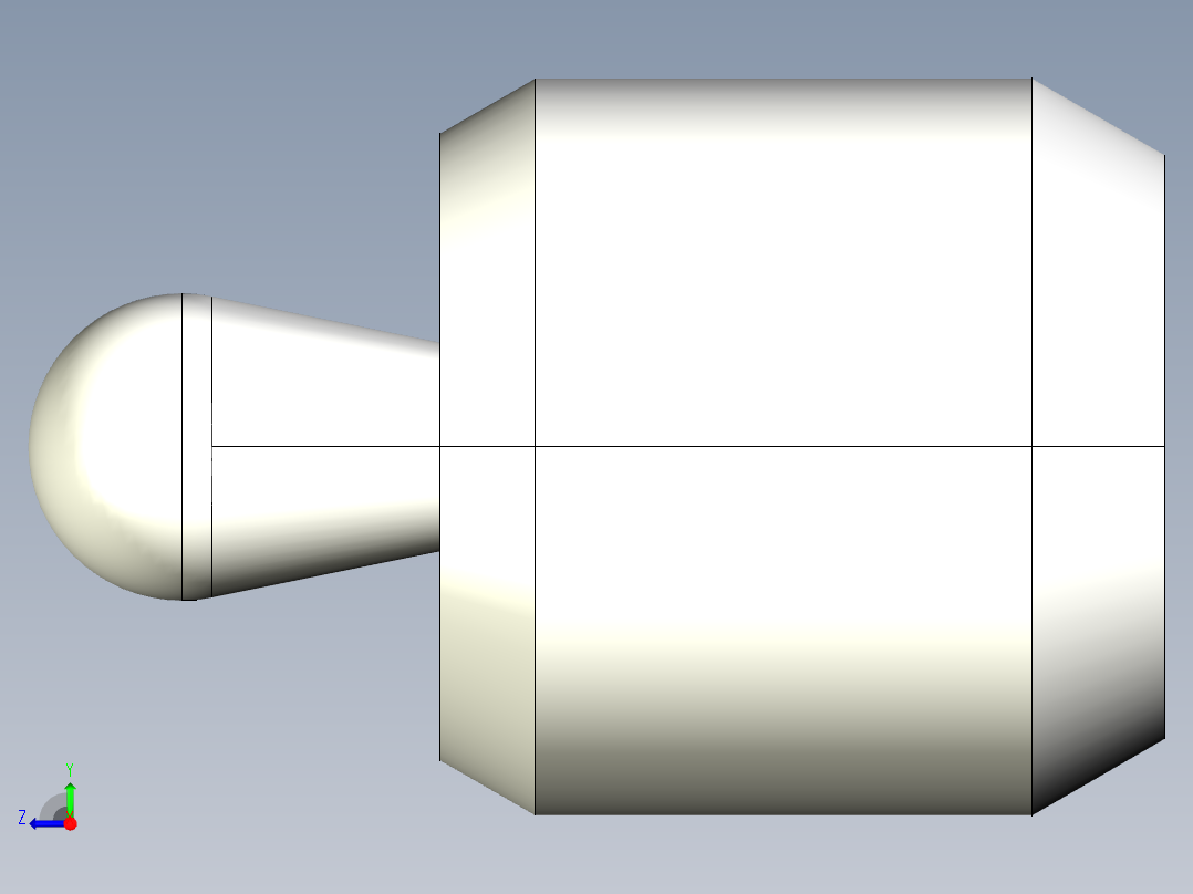 側向式定位柱(鋼材梢B)2215-3D多系列多零件图纸模型右视图