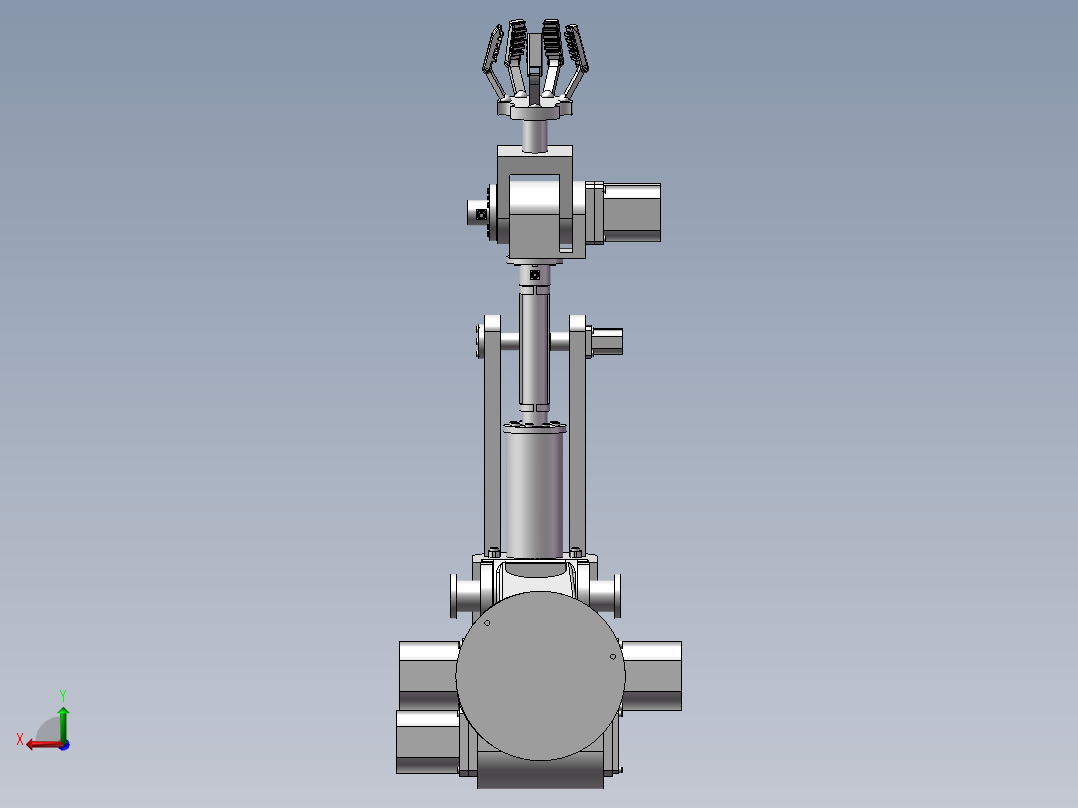 四爪水果采摘机sw三维+CAD后视图
