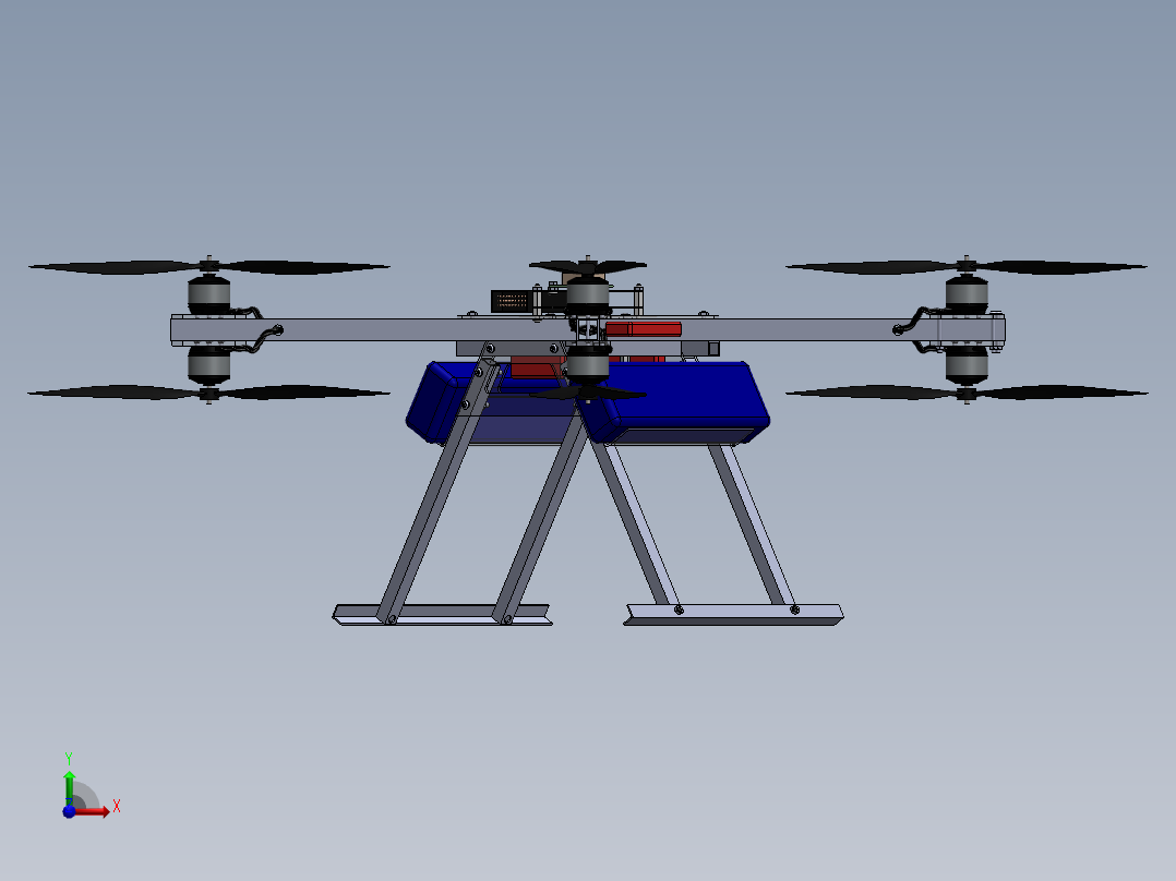 四轴八旋翼无人机前视图