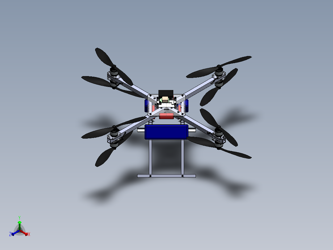 四轴八旋翼无人机正等轴测图