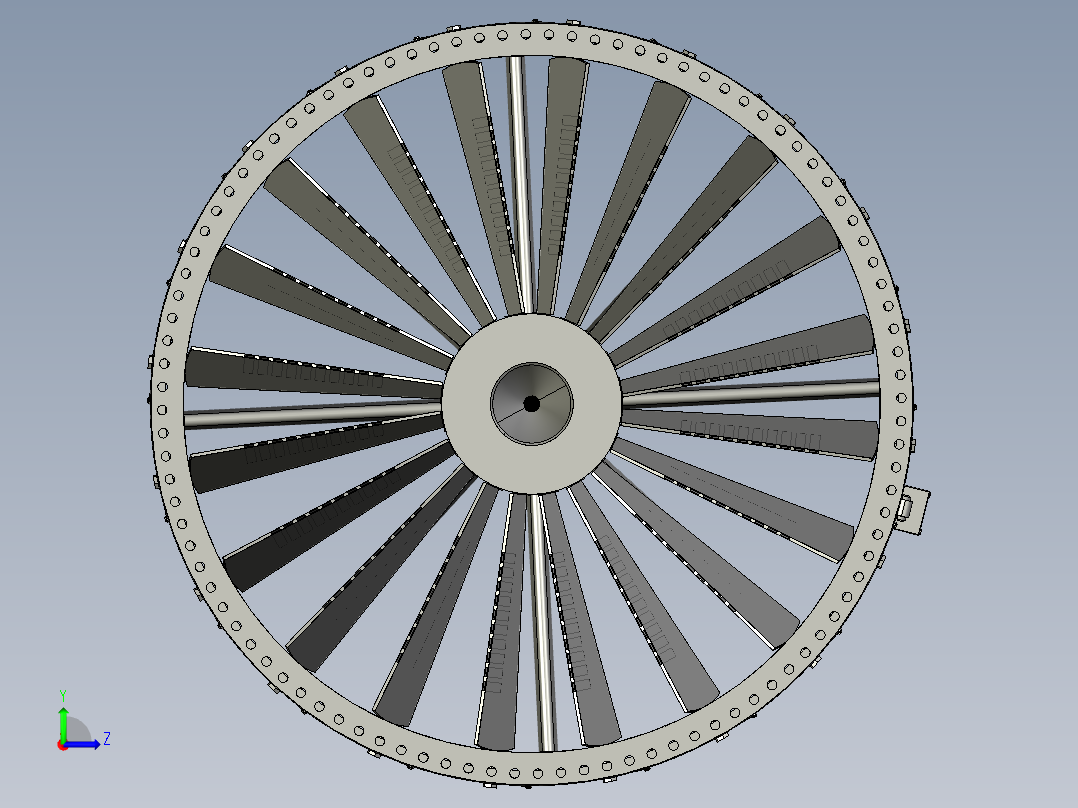 喷气发动机的可变入口导叶 - VIGV---模型格式为 igs左视图