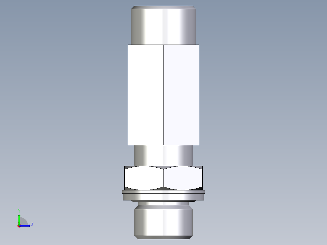 卡套式工业通用硬管接头EO_Adjustable_locknut_run_tee_LEE12SMOMDCF左视图