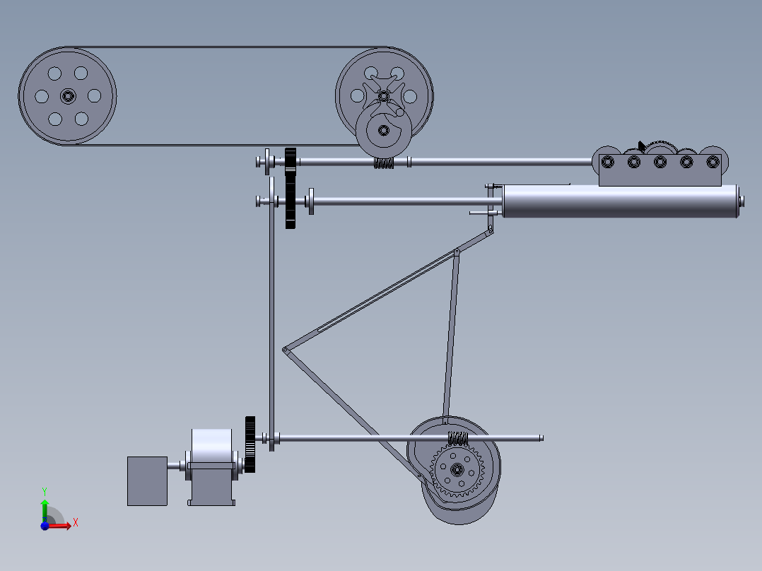 2390 啤酒瓶洗瓶机的设计【说明书+CAD+SOLIDWORKS】前视图