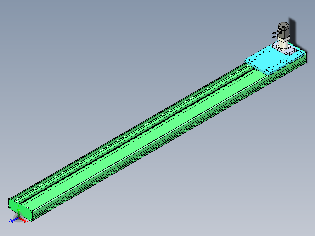 东锦齿条传动DH270G-L167-S2700-BU-减速机+750W正等轴测图