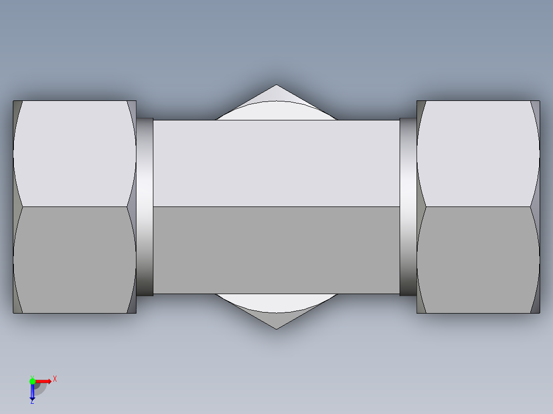 卡套式工业通用硬管接头EO_Assembled_adjustable_standpipe_branch_tee_EVT30SM71俯视图
