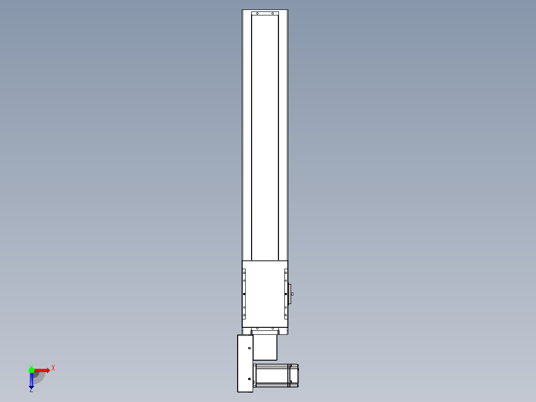同步带全封闭直线模组TPA-HCB-120D-90-L600-ML-C-P40-N3俯视图