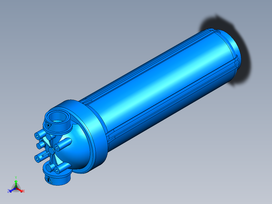 筒式过滤器外壳BIG DUO 20正等轴测图