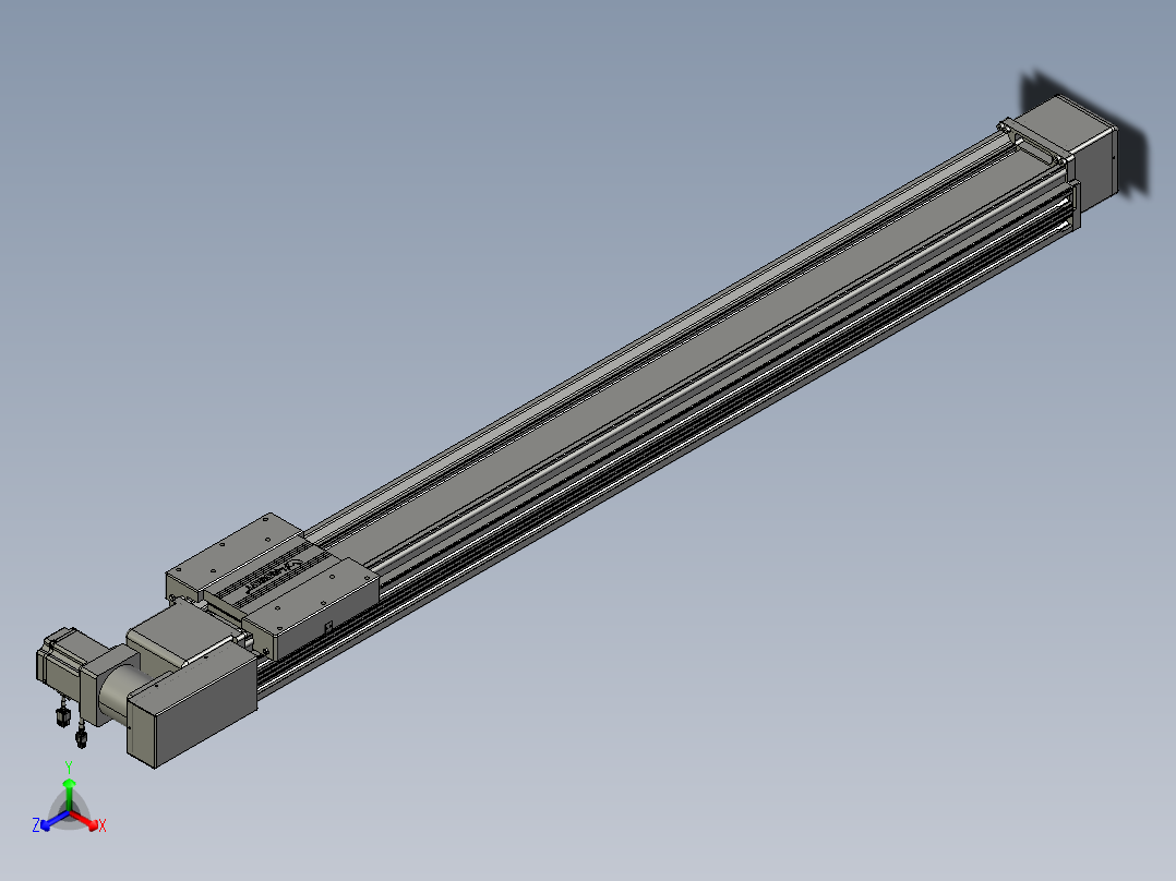 威洛博直线电机模组EB16-L208-S1400-BL-ZP75-MS3-5K正等轴测图